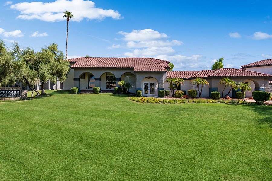 Community Leasing Office & Landscape at Stillwater Apartments in Glendale, AZ.
