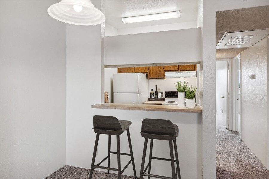 Model kitchen bar area