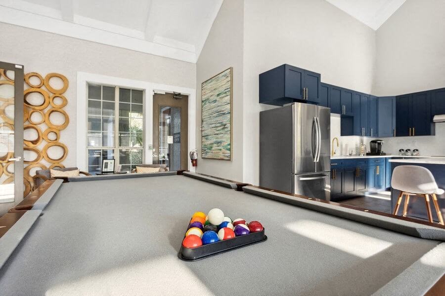 Clubhouse Pool Table at Caribbean Breeze Apartments in Tampa, FL.