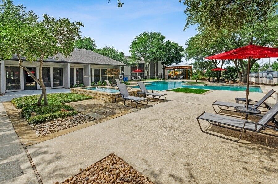 Poolside lounge area