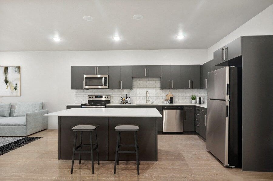 Model kitchen with island