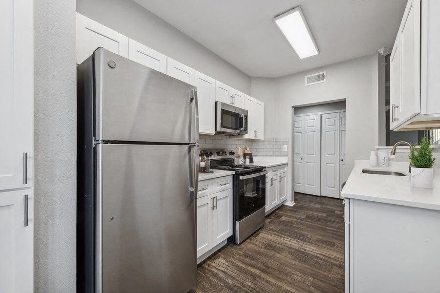 Model kitchen at Bridges at Oakbend, Texas