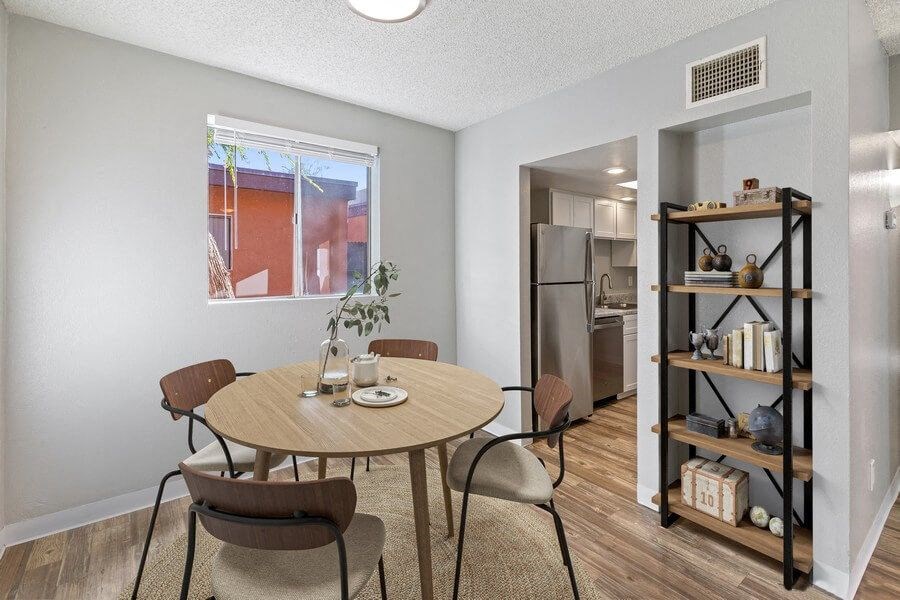 Model dining room and kitchen