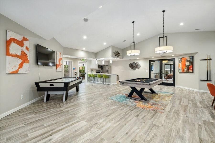 Game room with pool table