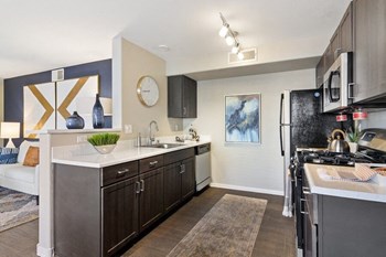 Model kitchen with modern appliances