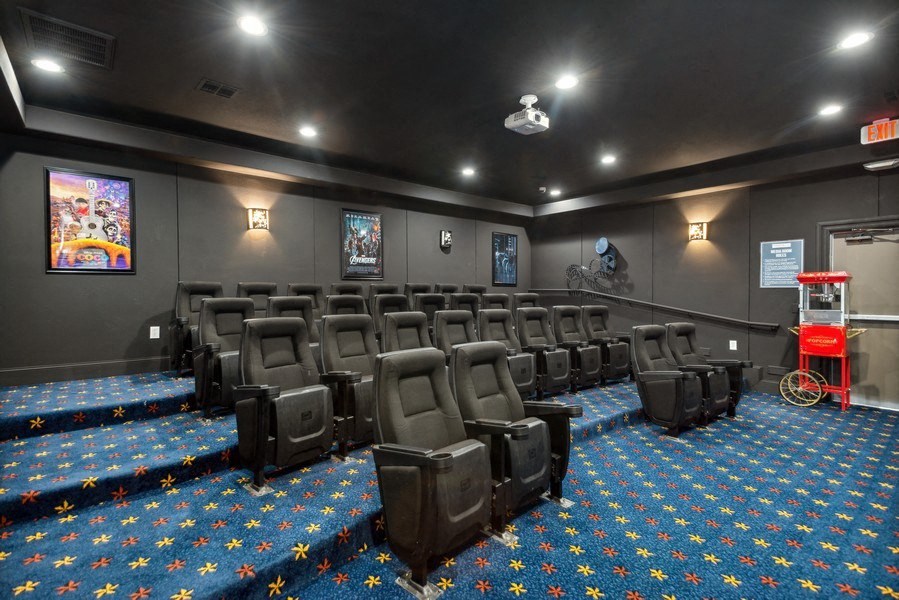 Community theater room at Park West Apartments in Houston, Texas