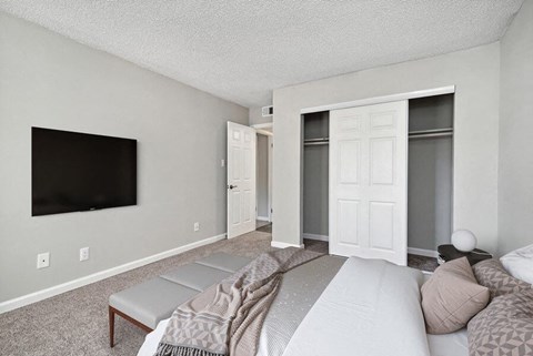 Model bedroom with large closet