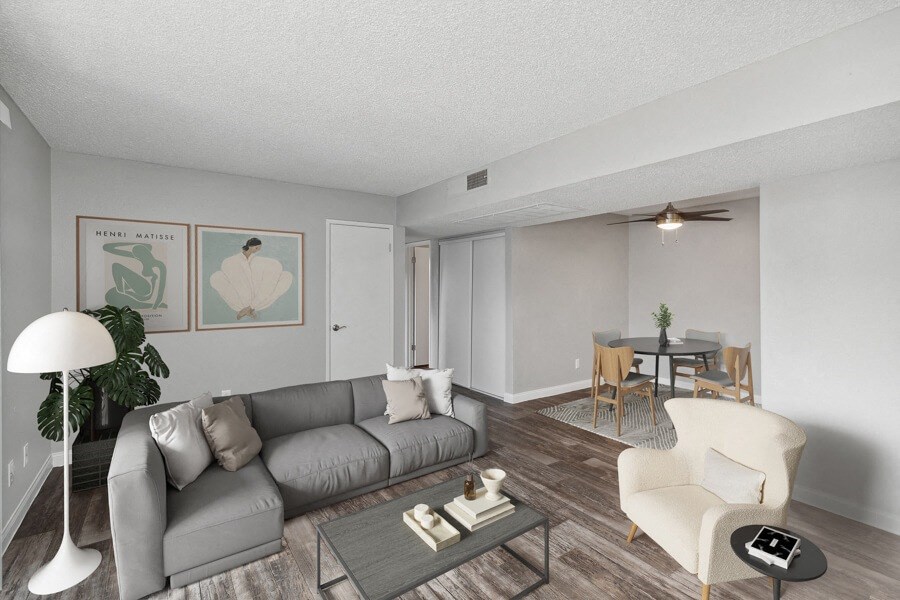 our apartments offer a living room and dining room