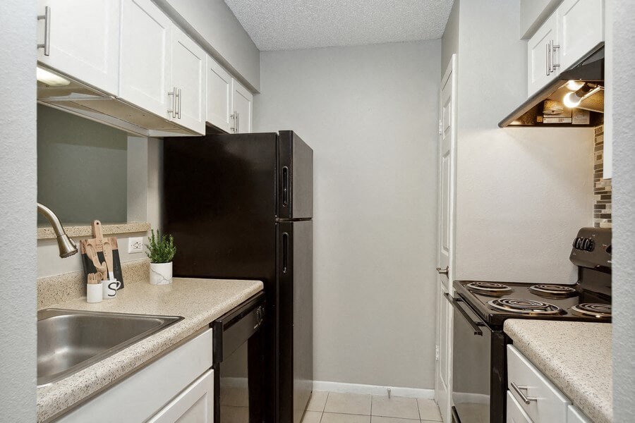 Model kitchen with appliances