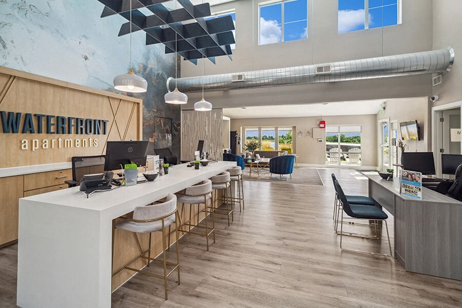 Community Leasing Office at Waterfront Apartments in Lakewood, CO.