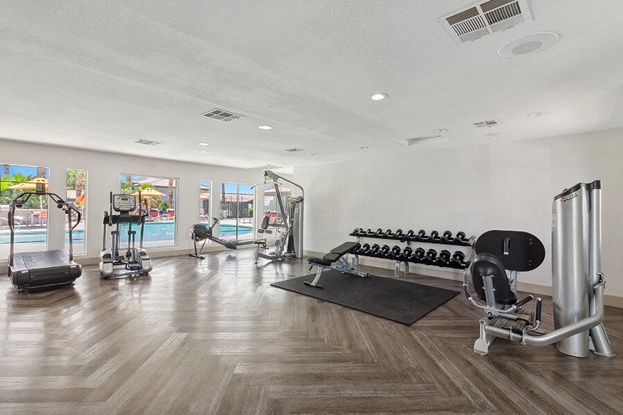 Community Fitness Center with Equipment at Loma Vista Apartments in Las Vegas, NV.