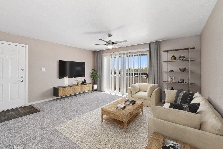 Model living room at Array South Mountain, Arizona, 85044
