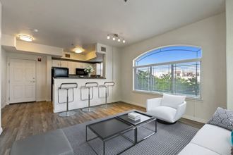 Model living and kitchen
