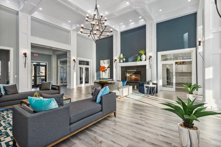 Community lounge interior at Park West Apartments in Houston, Texas