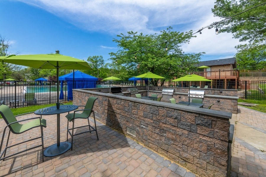 Poolside BBQ area