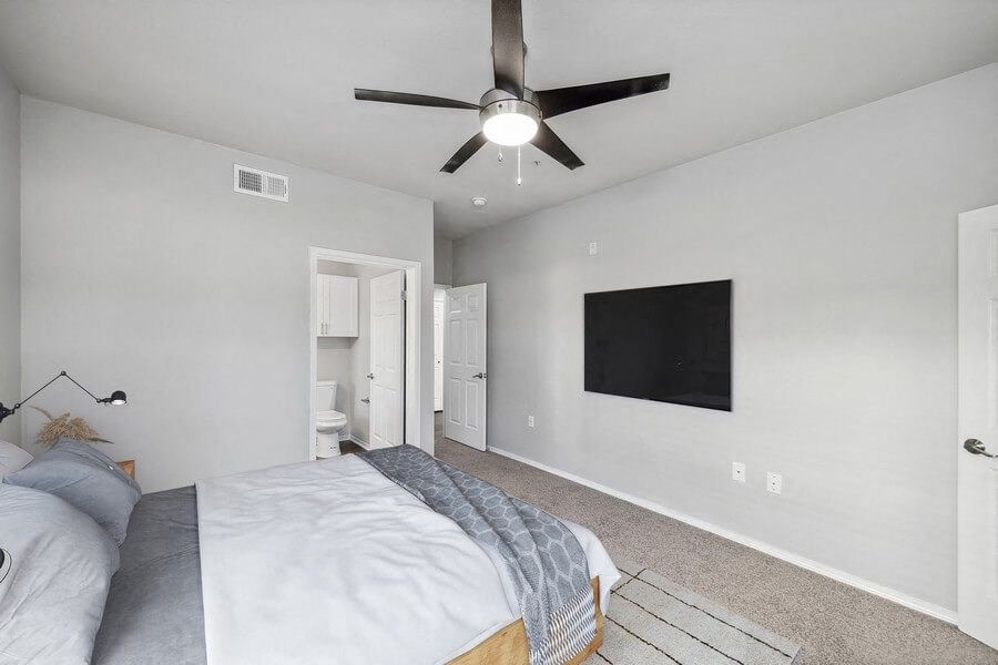 Model bedroom at Bridges at Oakbend, Texas, 75067