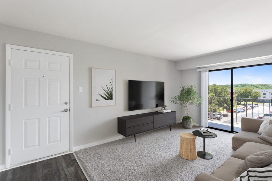 Model living room and with patio