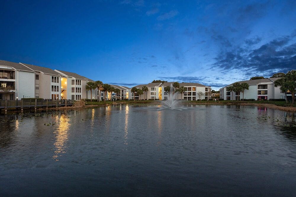 Community Pond and Landscape at Haven at Water's Edge Apartments in Tampa, FL.