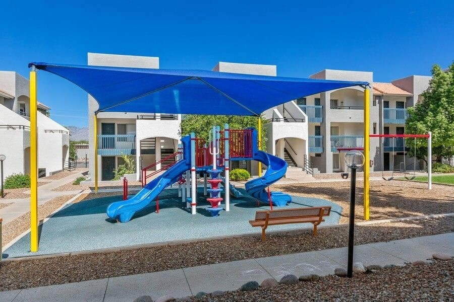 Covered outdoor playground