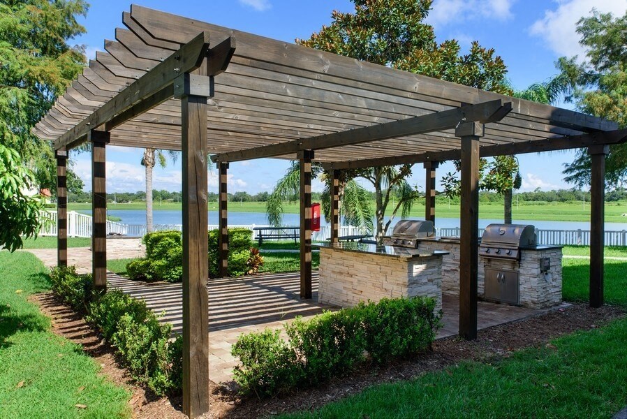 Covered picnic and bbq area