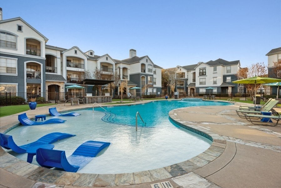 Resort-style pool at Park West Apartments in Houston, Texas