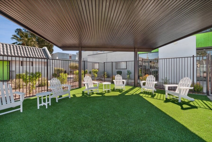 Covered outdoor lounge