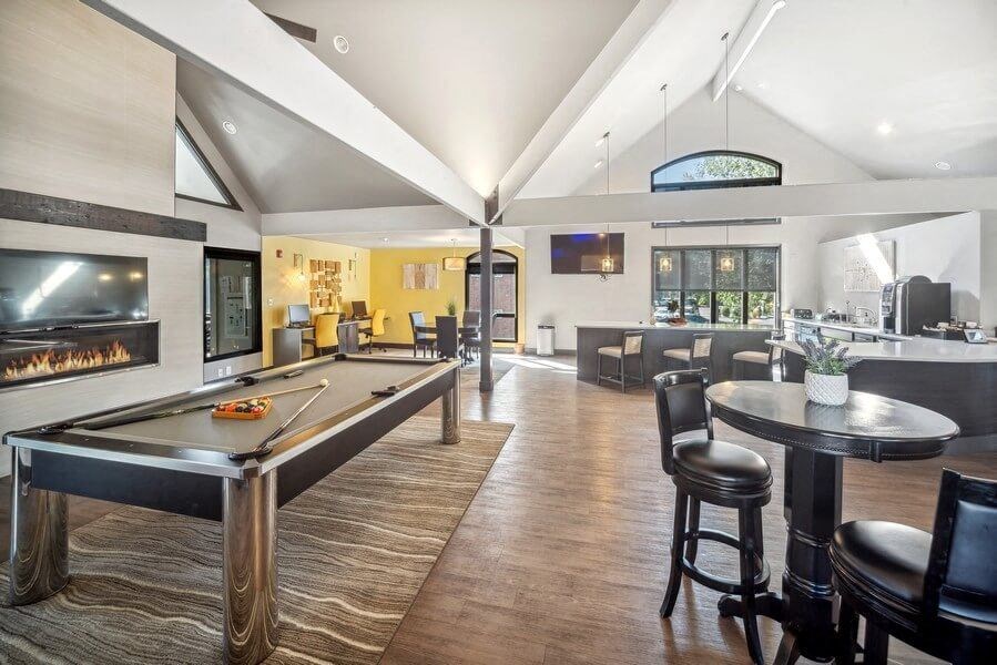 Game room pool table at Esprit Cherry Creek, Glendale, CO 80246