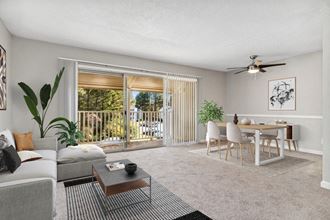 Model living room with large sliding door - Photo Gallery
