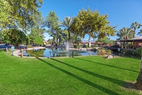 Lush property landscaping and greenery