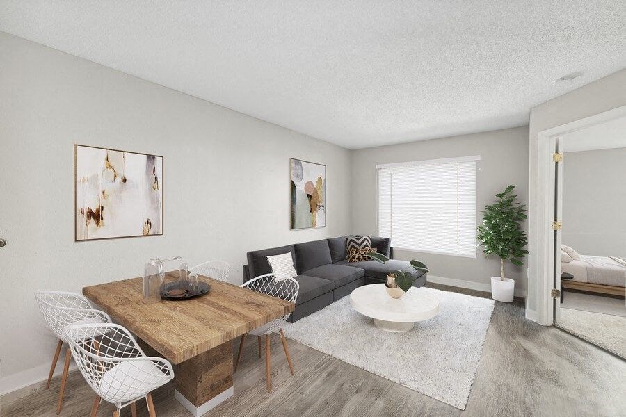 Model living and dining space