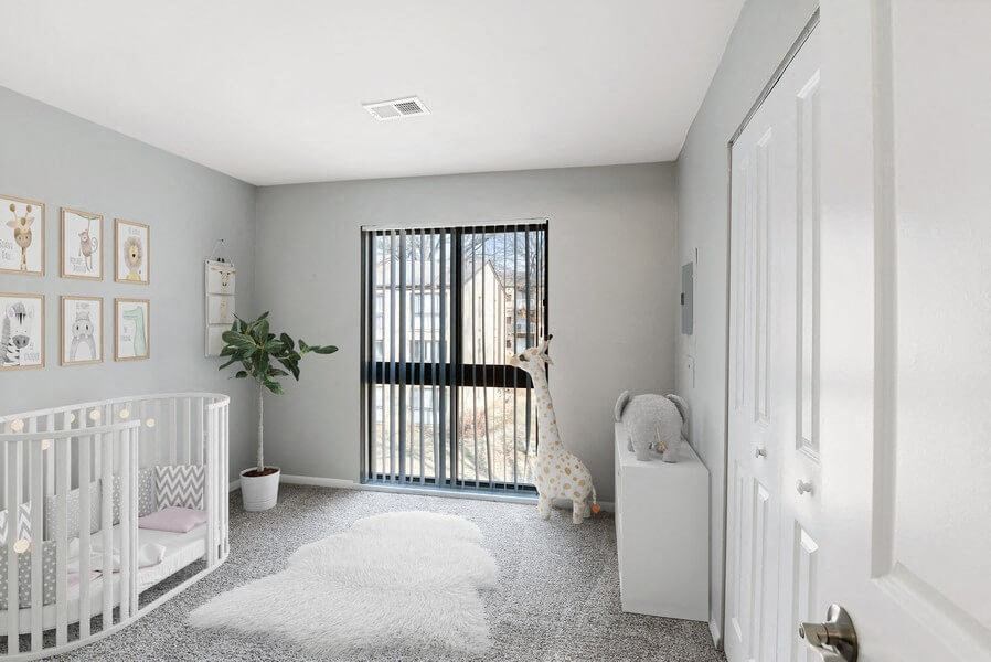 Model living room patio entrance