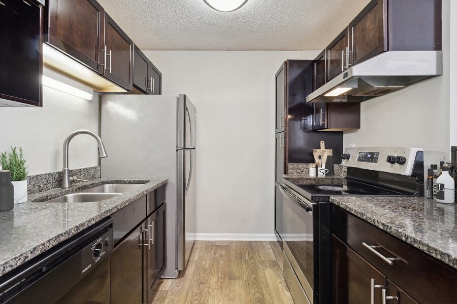 Model kitchen with energy-efficient appliances