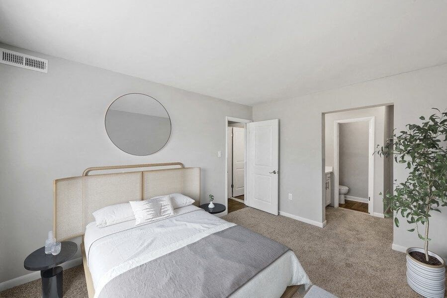 Model primary bedroom