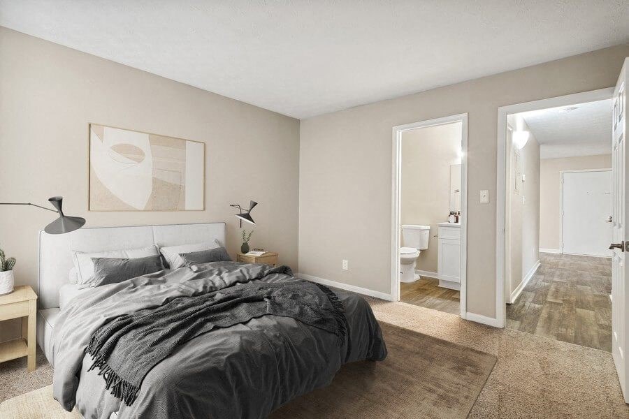 Model primary bedroom