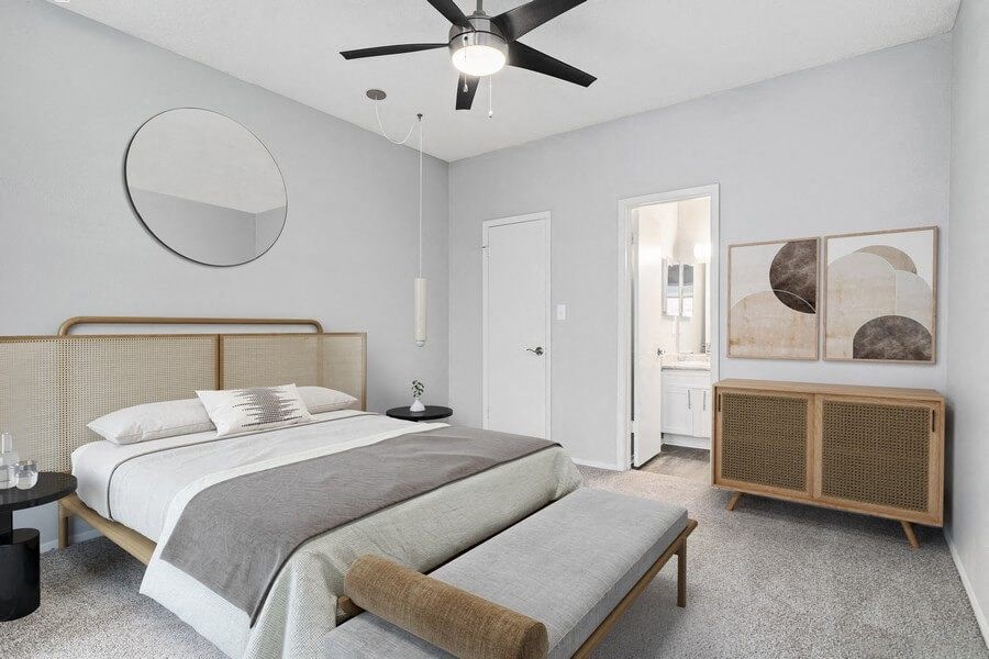 Model primary bedroom