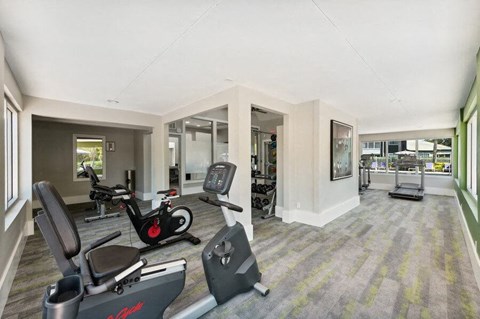 Community Fitness Center with Equipment at Waverley Place Apartments in Naples, FL.