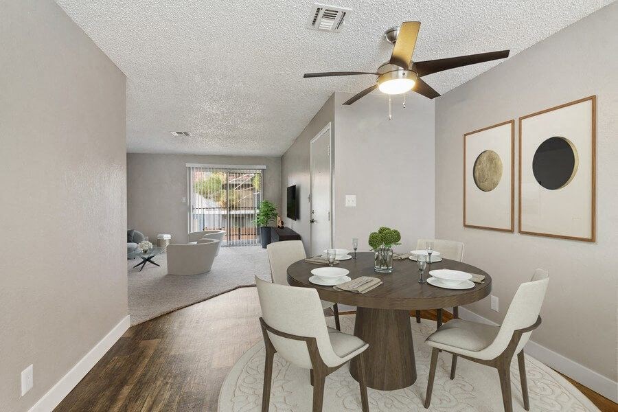 Model dining room and living room
