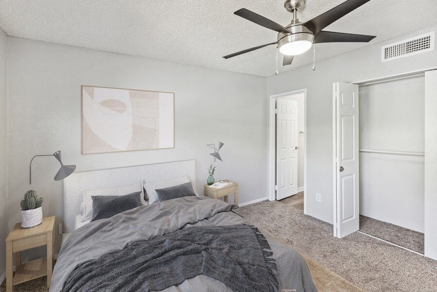 Model primary bedroom