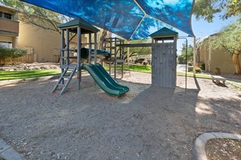 Community playground with sun cover