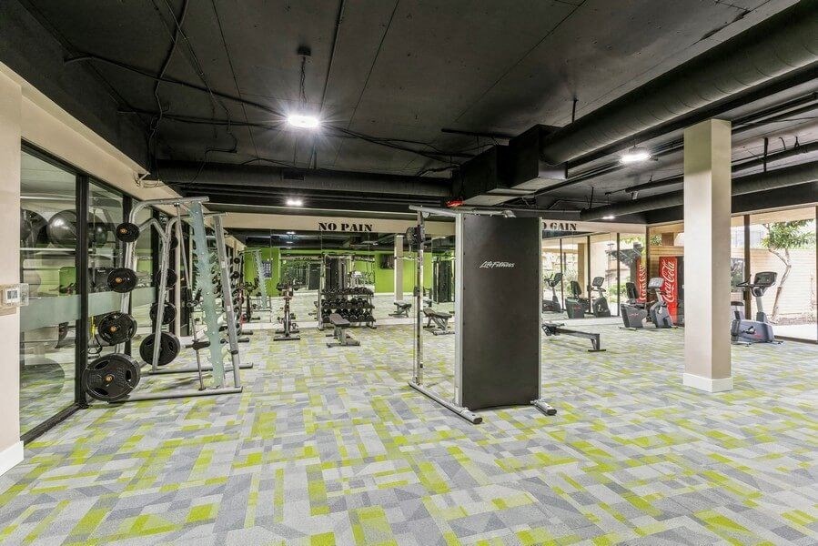 Fitness center showcasing large open space