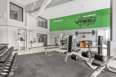 2-Bedroom Apartments in Burnsville, MN - Elevate on Parkway - Fitness Center With Free Weights, Strength Machines, And Open Workout Floor.