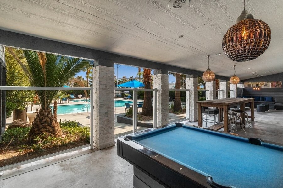 Game room with pool table