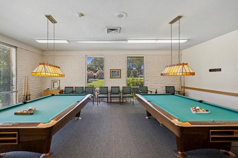 the preserve at ballantyne commons pool room with two pool tables