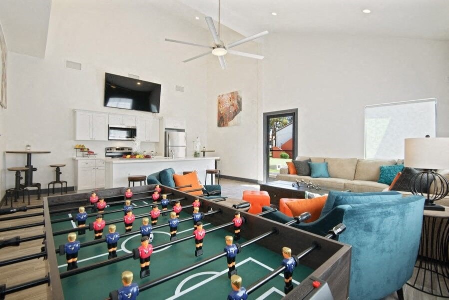 Clubhouse game room with fooze-ball at Lore South Mountain, Arizona, 85044