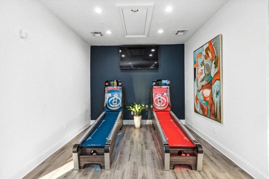 Skee-ball room at Park West Apartments in Houston, Texas