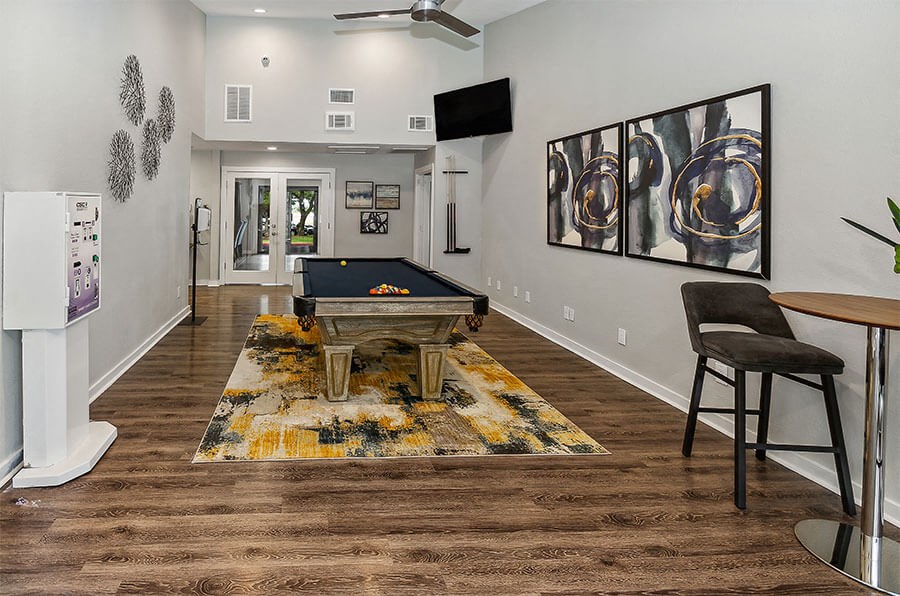 Game room with pool table