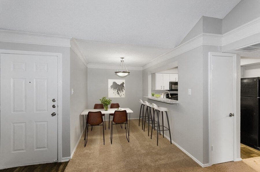 Model dining room at Cobblestone, Arlington, Texas