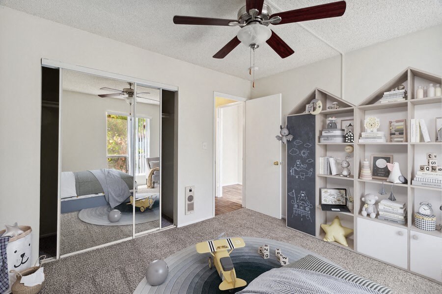 Model primary bedroom