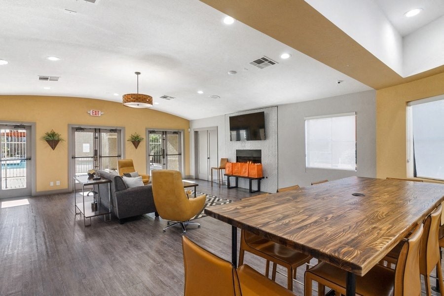 Community lounge with table