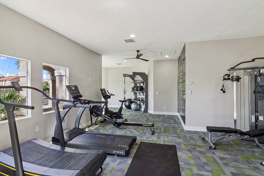 Community Fitness Center with Equipment at Stonegate Apartments in Las Vegs, NV.
